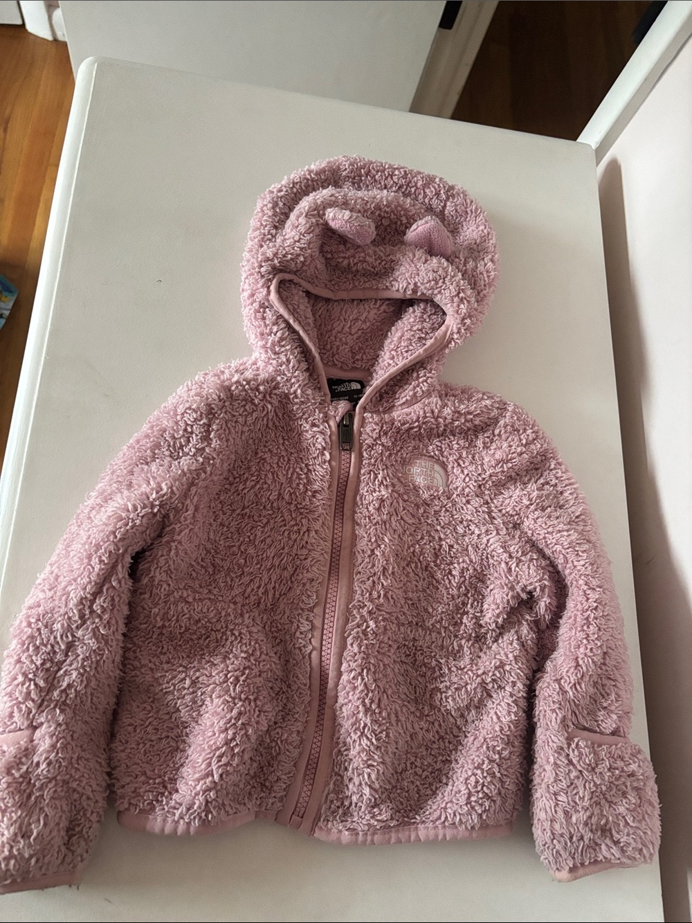 The North Face Soft Pink Sherpa Hooded Jacket with Ears